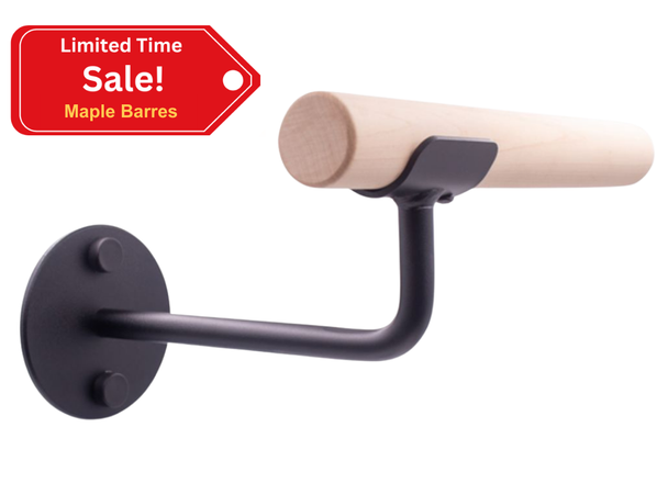 Plie – Open Saddle Wood Single Bar Wall Mount Ballet Barres System
