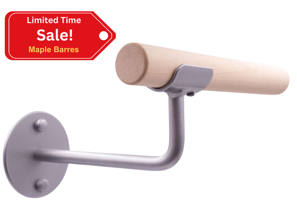 Plie – Open Saddle Wood Single Bar Wall Mount Ballet Barres System