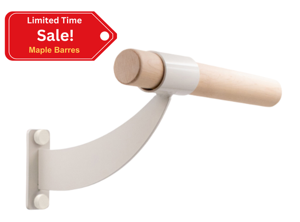Classic WB15 - Single Bar Wall Mount Ballet Barre System (Wood)