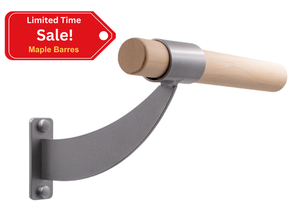 Classic WB15 - Single Bar Wall Mount Ballet Barre System (Wood)