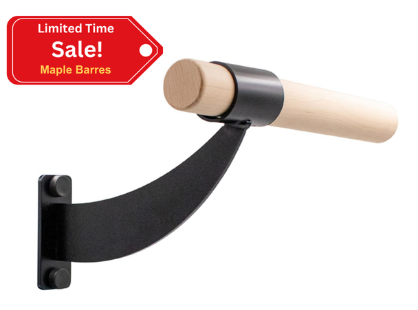 Classic WB15 - Single Bar Wall Mount Ballet Barre System (Wood)
