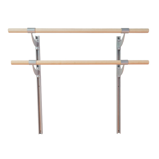 Adjustable Wood Double Bar Wall Mount Ballet Barre System