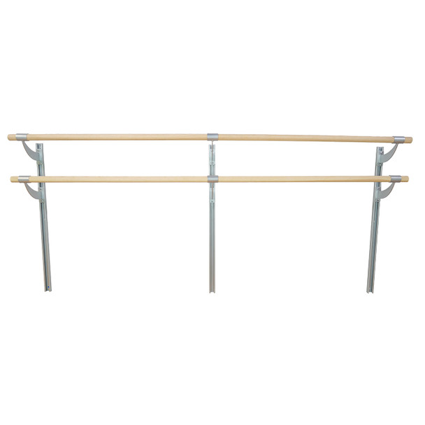 Adjustable Wood Double Bar Wall Mount Ballet Barre System