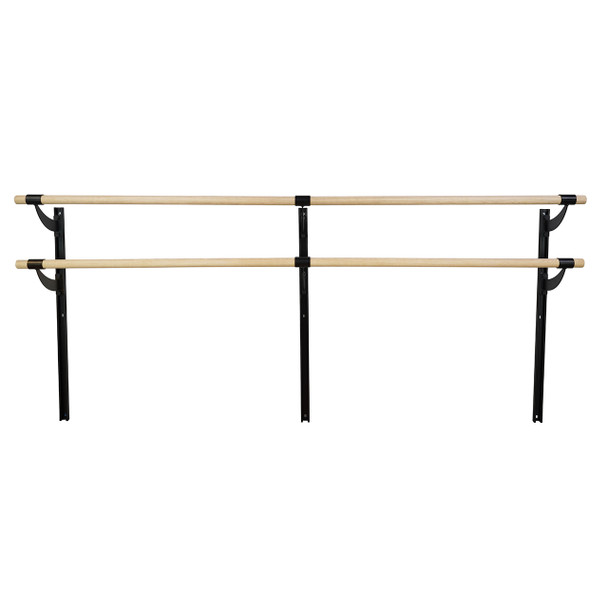 Adjustable Wood Double Bar Wall Mount Ballet Barre System