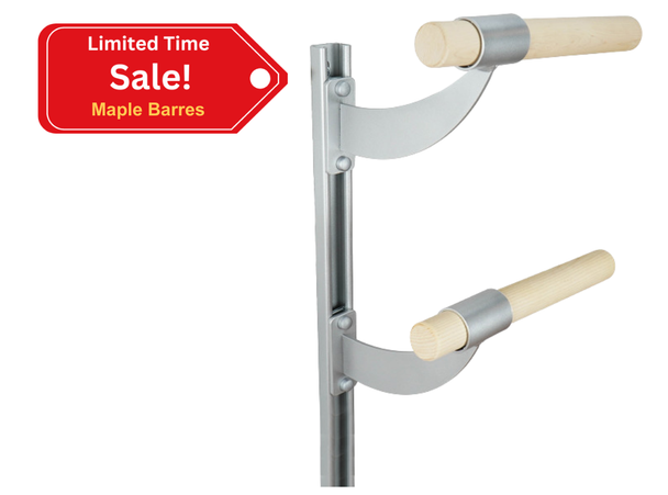 Adjustable Wood Double Bar Wall Mount Ballet Barre System