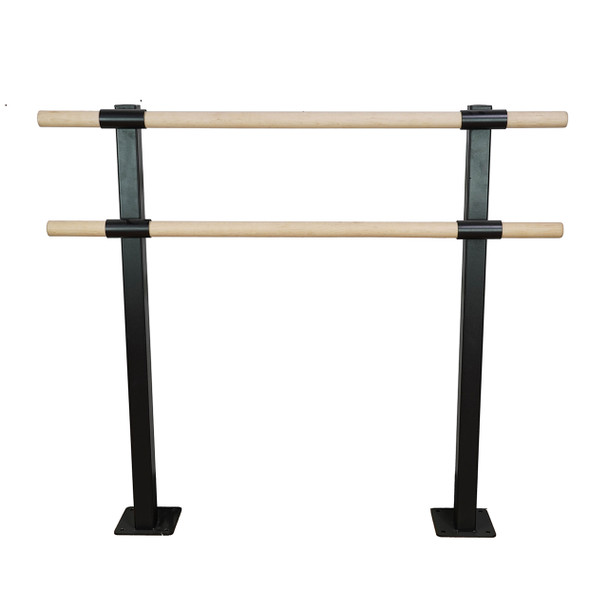 Flexor-  Double Bar Floor Mount Fitness Barre System (wood) For Barre Fitness