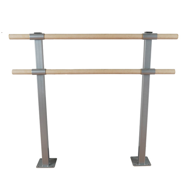 Flexor-  Double Bar Floor Mount Fitness Barre System (wood) For Barre Fitness