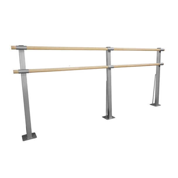 Flexor-  Double Bar Floor Mount Fitness Barre System (wood) For Barre Fitness