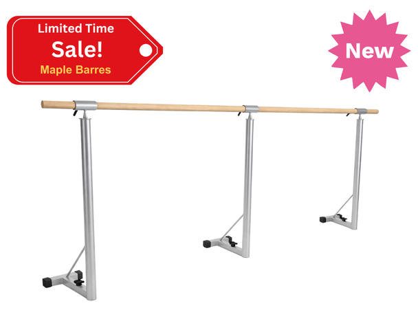 PRESTO - 39" Removable Single Bar Floor Mount Barre System (Wood) for Barre Fitness