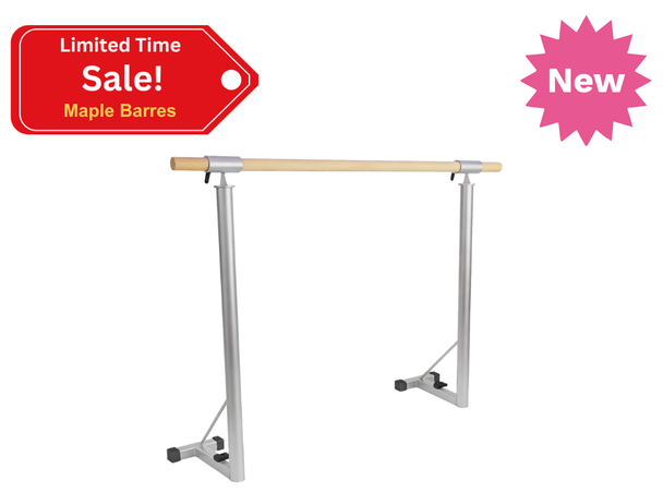 PRESTO - 39" Removable Single Bar Floor Mount Barre System (Wood) for Barre Fitness
