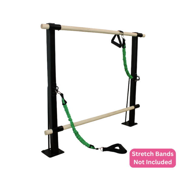 CHALLENGER X - Double Bar Floor Mount Fitness Barre System (wood) for Barre Fitness