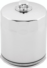 TwinPower Twin Cam and M8 Chrome Oil Filter with Nut - Replaces Harley-Davidson 63798-99 with Backflow Valve