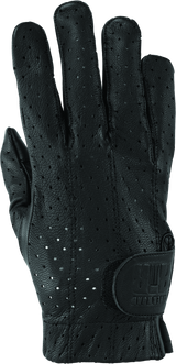 Kuryakyn River Road Tucson Leather Perforated Gloves Black - XL