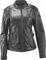 Kuryakyn River Road Race Leather Jacket for Women - Black, Size Large