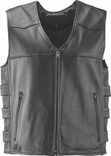 Kuryakyn River Road Plains Leather Vest for Powersports - 4XL Black