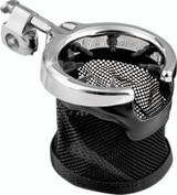 Kuryakyn Universal Passenger Drink Holder with Basket in Black and Chrome – Part #1484