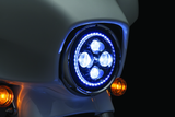 Kuryakyn Orbit Vision 7-Inch LED Headlight with White Halo Ring for Powersports Vehicles