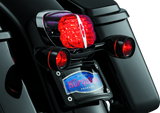 Kuryakyn Deep Dish Bezels with Red Lenses for Harley-Davidson Bullet Turn Signals (Part #5482)