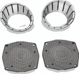 Kuryakyn LED Speaker Bezels for Harley-Davidson Touring Models – Chrome Finish with Blue Illumination Part #7287
