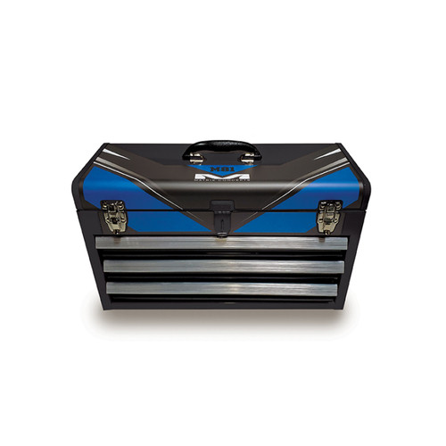 Matrix Concepts M81 Worx Box - Blue Steel Lockable Toolbox with Drawer Organization