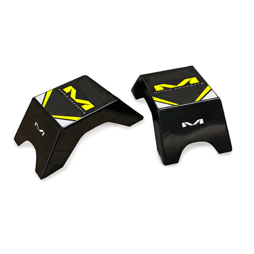 Matrix Concepts H1 Starter Blocks (Set) - Black and Yellow Aluminum Starting Blocks for Powersports