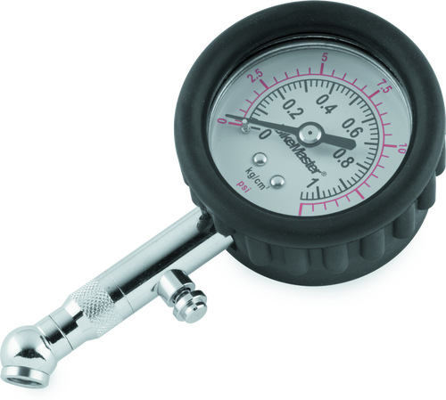 BikeMaster Tire Pressure Gauge 15 PSI with Swivel Angle Chuck and Air Release Valve