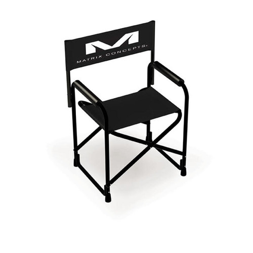 Matrix Concepts Pit Chair - Black/White with Foldable Aluminum Frame and Padded Armrests
