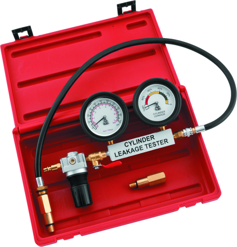 BikeMaster Cylinder Leakdown Tester with 10/12/14/18mm Adapters and Gauge Set