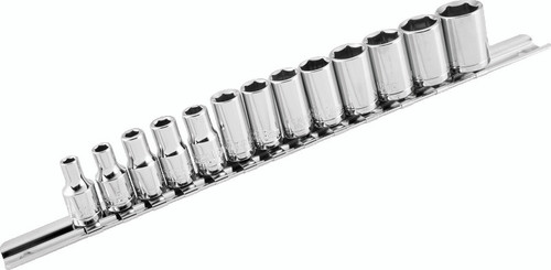 BikeMaster 13-Piece 1/4 Inch Drive Socket Set with Metric Sizes