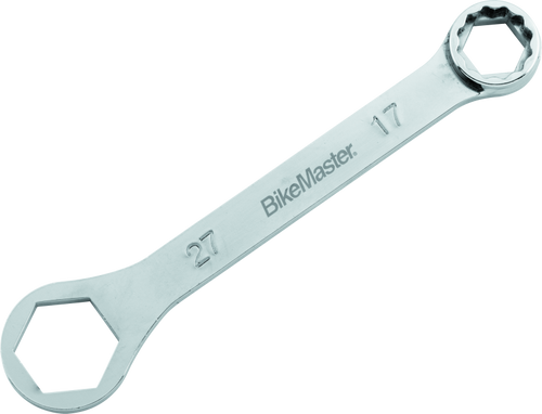 BikeMaster Rider Wrench - 27mm 6-Point and 17mm 12-Point Multi-Size Combination Wrench