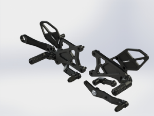 Vortex Racing RS671K Rearsets for Powersports - Black