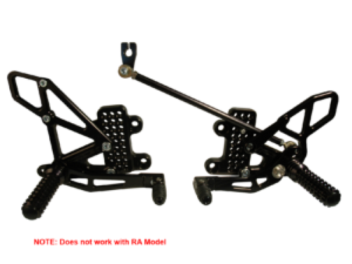 Vortex Racing Adjustable Rearsets for Honda CBR600 RR 2007-2023, Black - Part RS265K