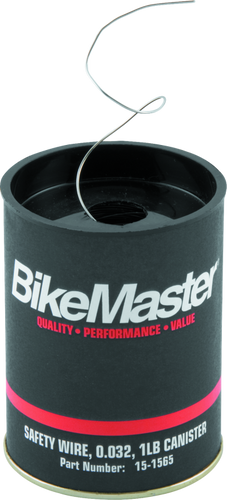BikeMaster 0.032 inch Safety Wire Can - 1 Pound, Tempered Stainless Steel for Reliable Locking