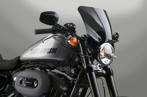 National Cycle Mohawk Windshield for 52-56 mm O.D. Motorcycles – Dark Tint with Black Hardware and Straight Bracket