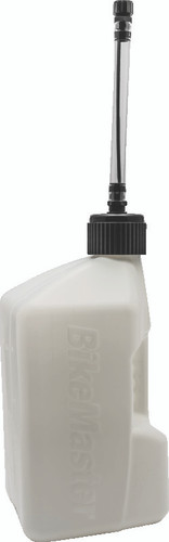 BikeMaster 5 Gallon White Utility Jug with Auto Shut-Off Hose and Black Cap