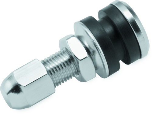 BikeMaster Valve Stem Chrome Tubeless - All-Metal Construction with Washer, Double Nut, O-Ring, and Metal Valve Cap