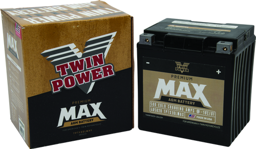 Twin Power GYZ-32HL Premium MAX Factory-Activated AGM Battery for Harley-Davidson - 500 CCA