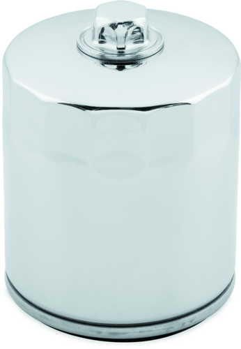 TwinPower Twin Cam and M8 Chrome Oil Filter with Nut - Replaces Harley-Davidson 63798-99 with Backflow Valve