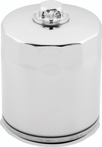 TwinPower Twin Cam and M8 Chrome Oil Filter with Nut - Replaces Harley-Davidson 63798-99 with Backflow Valve