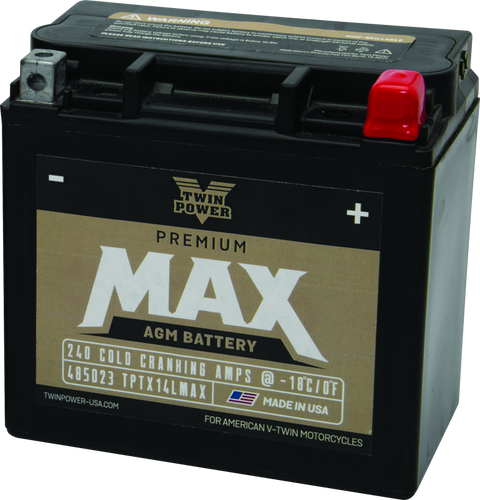Twin Power GYZ-16HL Premium MAX Factory-Activated AGM Battery for Harley-Davidson Motorcycles