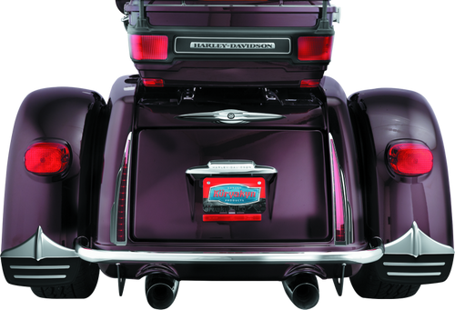 Kuryakyn Rear Mud Flaps for Trikes with Chrome Trim - Fits Harley Davidson Tri Glide Ultra Classic and Street Glide Models
