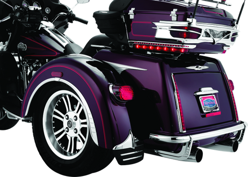 Kuryakyn Rear Mud Flaps for Trikes with Chrome Trim - Fits Harley Davidson Tri Glide Ultra Classic and Street Glide Models
