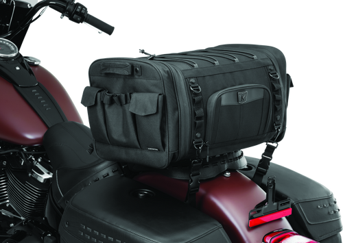 Kuryakyn Momentum Drifter Bag Part Number 5283 – Durable 42 Liter Powersports Travel Bag with External Bungee Storage and Quick Mount System