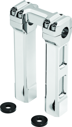Kuryakyn 8 Inch Billet Handlebar Risers Chrome - Enhance Comfort and Style for Harley Motorcycles