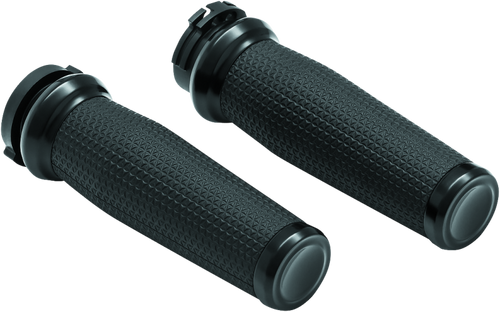 Kuryakyn Thresher Grips Dual Cable Black – Ergonomic Shark Tooth-Style PowerSports Handlebar Grips