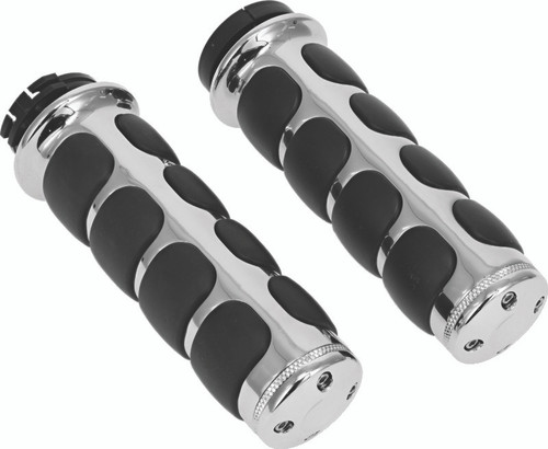 Kuryakyn ISO Grips Without Throttle Boss Dual Cable Chrome for Harley-Davidson