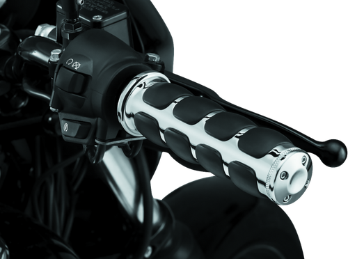 Kuryakyn ISO Grips Without Throttle Boss for Throttle-By-Wire Harley Models - Chrome