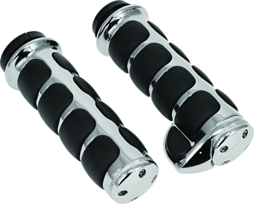Kuryakyn ISO Grips with Throttle Boss for Throttle-By-Wire Systems - Chrome, Part #6228