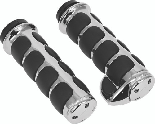 Kuryakyn ISO Grips with Throttle Boss for Throttle-By-Wire Systems - Chrome, Part #6228