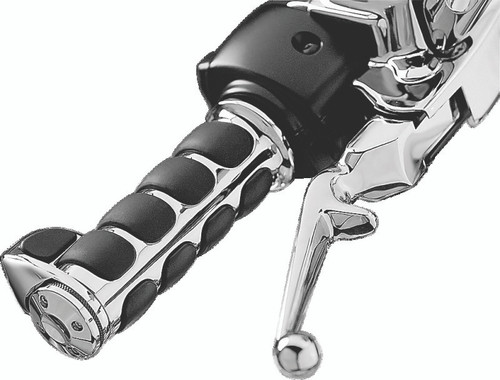 Kuryakyn ISO Grips with Throttle Boss for Throttle-By-Wire Systems - Chrome, Part #6228